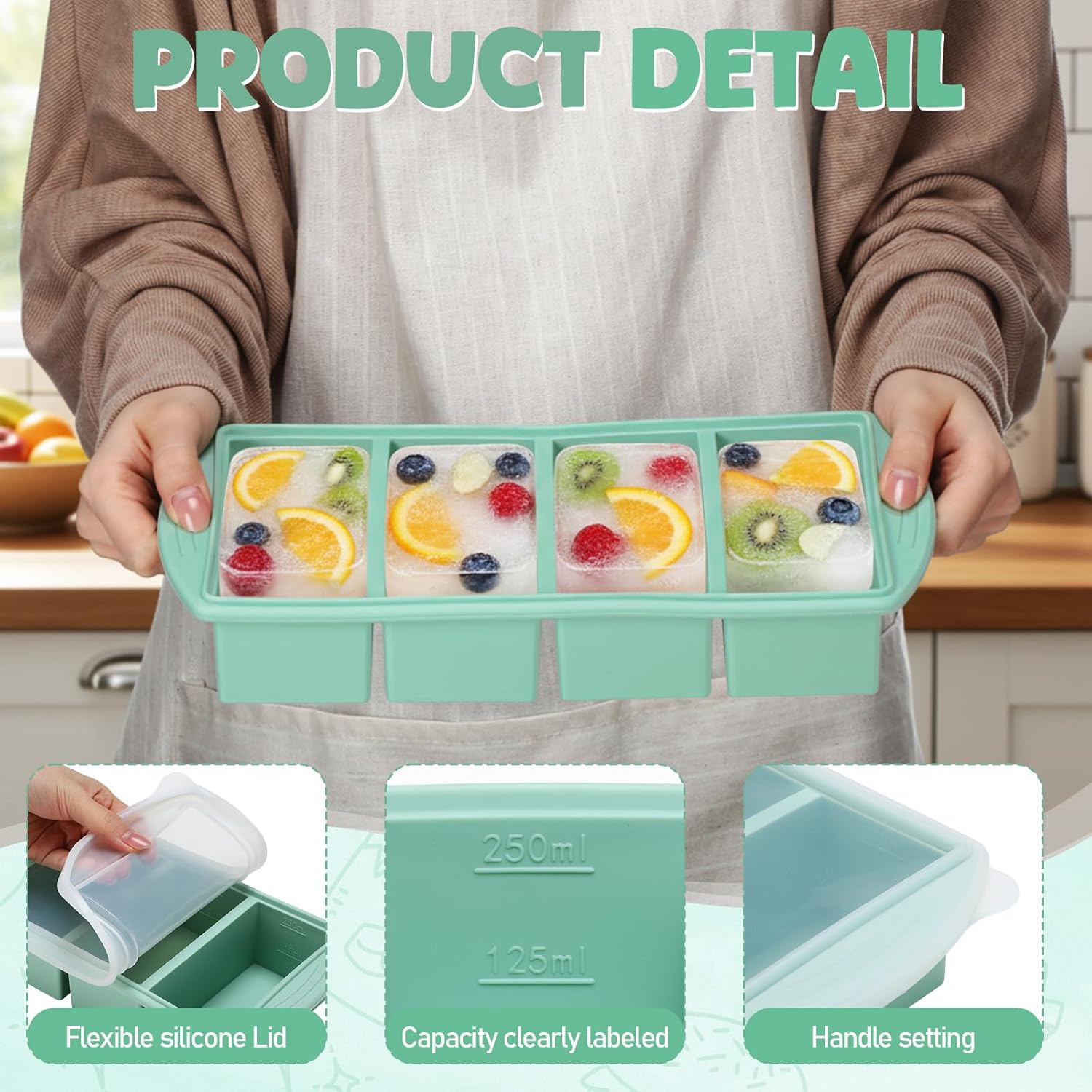 Bandeja de silicona para conge - Meal Prep Template reseña y precio